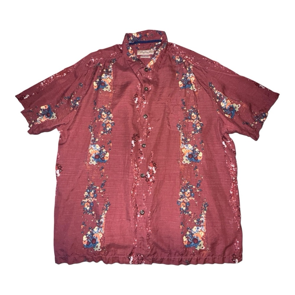 Tommy Bahama Men's 3XL Button-up Shirt 100% Silk Short-Sleeve Original Fit Beach